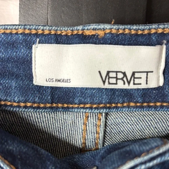 👖VERVET Flying Monkey High Rise Mom Jeans Size 25 Distressed Knee Cuffed NWT👖 - Picture 3 of 15